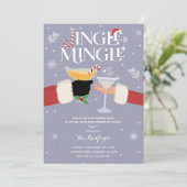 Cocktail-Party für Jingle und Mingle Einladung (Stehend Vorderseite)