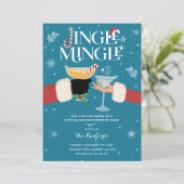 Cocktail-Party für Jingle und Mingle Einladung (Stehend Vorderseite)