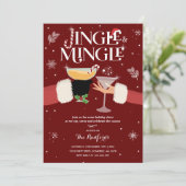 Cocktail-Party für Jingle und Mingle Einladung (Stehend Vorderseite)