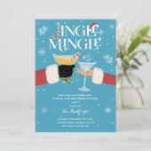 Cocktail-Party für Jingle und Mingle Einladung (Stehend Vorderseite)