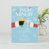 Cocktail-Party für Jingle und Mingle Einladung (Stehend Vorderseite)