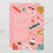 Cocktail-Party für Jingle und Mingle Einladung (Vorne/Hinten)