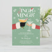 Cocktail-Party für Jingle und Mingle Einladung (Stehend Vorderseite)