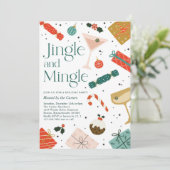 Cocktail-Party für Jingle und Mingle Einladung (Stehend Vorderseite)