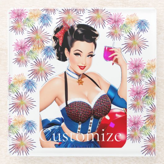 Cocktail Party Girl Thunder_Cove Glasuntersetzer (Vorderseite)