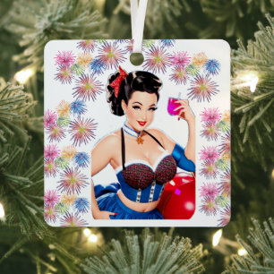 Cocktail Party Girl Thunder_Cove Ornament Aus Metall