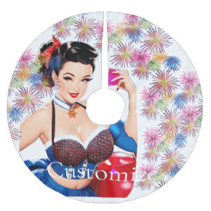 Cocktail Party Girl Thunder_Cove Polyester Weihnachtsbaumdecke