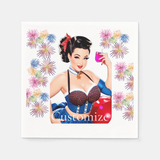 Cocktail Party Girl Thunder_Cove Serviette (Vorderseite)