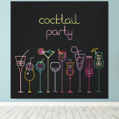 Cocktail Party Hintergrund Leinwanddruck (Insitu (Holzboden))