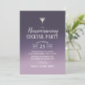 Cocktail Party Housewarming Elegantes Lila Ombre Einladung (Stehend Vorderseite)