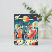 Cocktail-Party im Mittelalter Postkarte (Stehend Vorderseite)