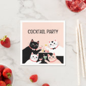 Cocktail-Party-Katzen Retro-Sophilie Serviette (Beispiel)