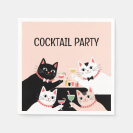 Cocktail-Party-Katzen Retro-Sophilie Serviette