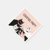 Cocktail-Party-Katzen Retro-Sophilie Serviette (Ecke)