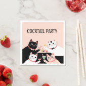 Cocktail-Party-Katzen Retro-Sophilie Serviette (Beispiel)
