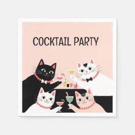 Cocktail-Party-Katzen Retro-Sophilie Serviette
