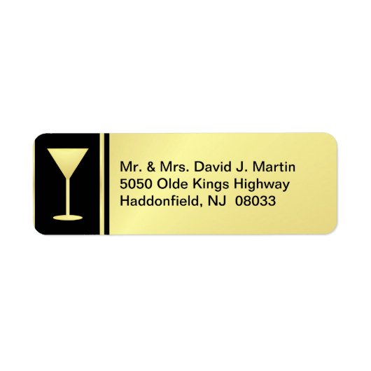 Cocktail Party Labels - Gold & Schwarz - Klein (Vorne)