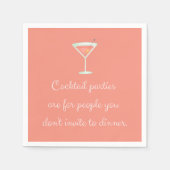 Cocktail-Party, lustig Serviette-Martini-Lachs Serviette (Vorderseite)