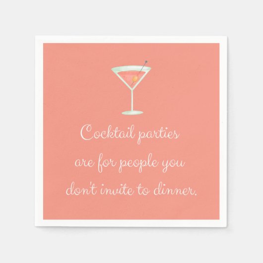 Cocktail-Party, lustig Serviette-Martini-Lachs Serviette (Vorderseite)