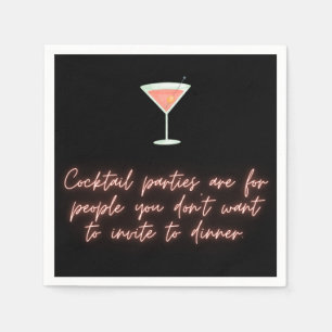 Cocktail Party lustige Serviette Schwarz-Script-Ma