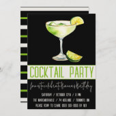 Cocktail Party, Margarita, Drink, Geburtstagsparty Einladung (Vorne/Hinten)