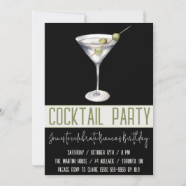 Cocktail Party, Martini, Getränke, Geburtstagspart Einladung