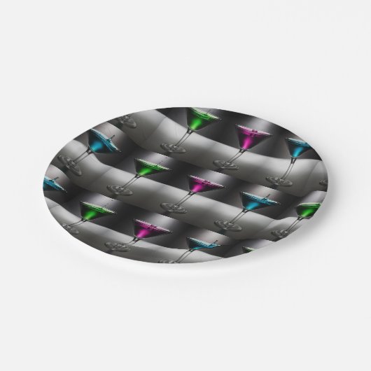 Cocktail Party Martini Party Papier Teller (Schrägansicht)