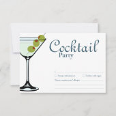 Cocktail Party Martini RSVP Karte (Vorderseite)