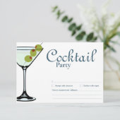 Cocktail Party Martini RSVP Karte (Stehend Vorderseite)