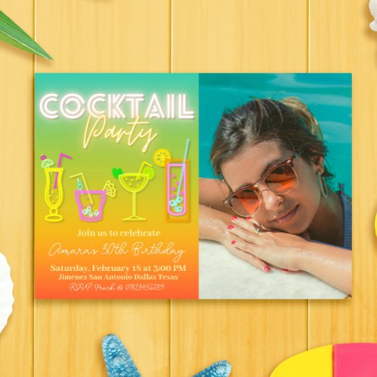 Cocktail-Party mit Foto Einladung