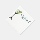 Cocktail Party Napkin mit Martini-Glas Serviette (Ecke)