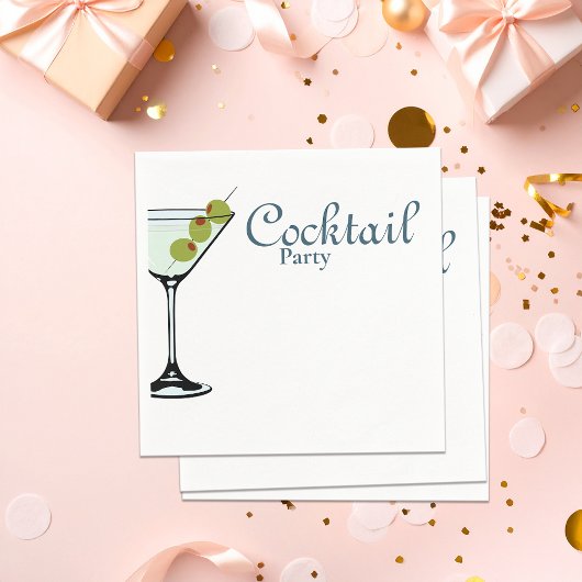 Cocktail Party Napkin mit Martini-Glas Serviette