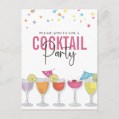 Cocktail Party Niedliche individuelle Einladung Postkarte (Vorderseite)
