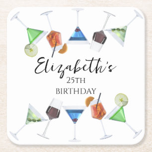 Cocktail-Party Rechteckiger Pappuntersetzer