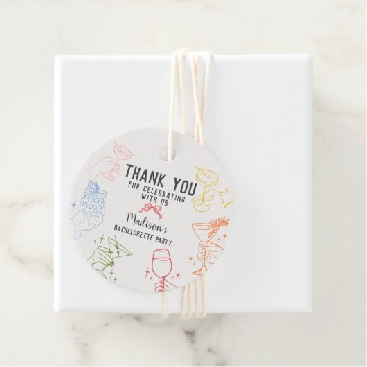 Cocktail Party Retro Junggeselinnen-Abschied Geschenkanhänger (Beispiel)