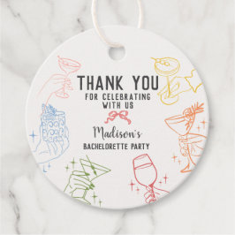 Cocktail Party Retro Junggeselinnen-Abschied Geschenkanhänger