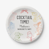 Cocktail Party Retro Junggeselinnen-Abschied Pappteller (Vorderseite)