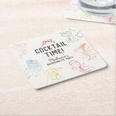 Cocktail Party Retro Junggeselinnen-Abschied Rechteckiger Pappuntersetzer (angewinkelt)