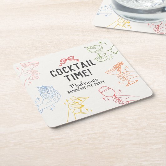 Cocktail Party Retro Junggeselinnen-Abschied Rechteckiger Pappuntersetzer (angewinkelt)