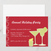 Cocktail Party Rot Einladung (Vorne/Hinten)