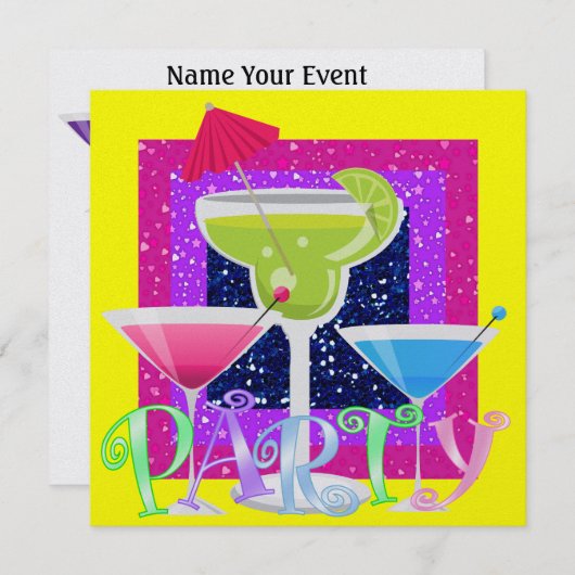 Cocktail-PARTY - SRF Einladung (Vorne/Hinten)