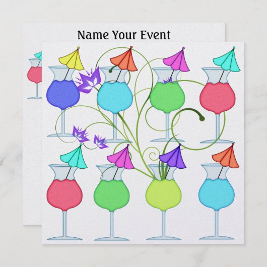 Cocktail-PARTY - SRF Einladung (Vorne/Hinten)