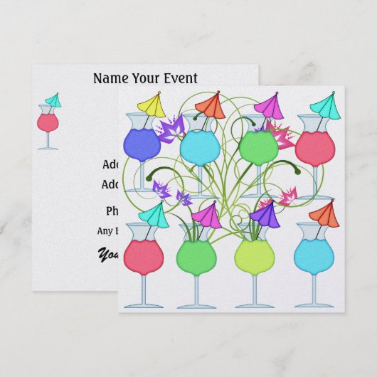 Cocktail-PARTY - SRF Einladung (Vorne/Hinten)