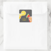 Cocktail Party Trinkaufkleber Quadratischer Aufkleber (Tasche)