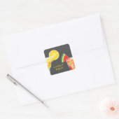 Cocktail Party Trinkaufkleber Quadratischer Aufkleber (Umschlag)