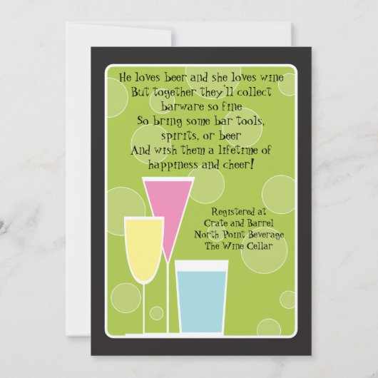 Cocktail-Party-Trio-Vorrat die Bar-Einladung Einladung (Rückseite)