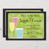 Cocktail-Party-Trio-Vorrat die Bar-Einladung Einladung (Vorne/Hinten)