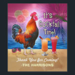 Cocktail Party Tropischer Rooster Funny Birthday Weinetikett<br><div class="desc">Feiern Sie Ihren Sommergeburtstag oder eine andere Veranstaltung mit diesem einzigartigen, humorvollen Cocktail-Party-Design. Dieses lustige Design ist perfekt für jedes tropische Party, ob es ein Tag am Pool, ein Strand, ein lustiger Sommer-Junggeselinnen-Abschied ist - oder sogar eine Reise zum Hühnercoop. Schließlich ist es COCKtail Zeit! Ein Hahn bläst neben einigen...</div>
