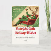 Cocktail Party Vintage Funny Retro Christmas Party Karte (Vorderseite)