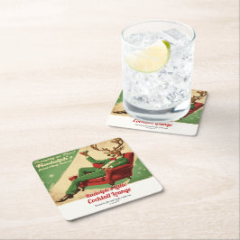 Cocktail Party Vintage Funny Retro Christmas Party Rechteckiger Pappuntersetzer